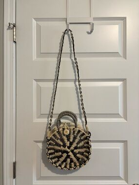 Billabong Black & Cream Woven Round Crossbody with Braided Strap